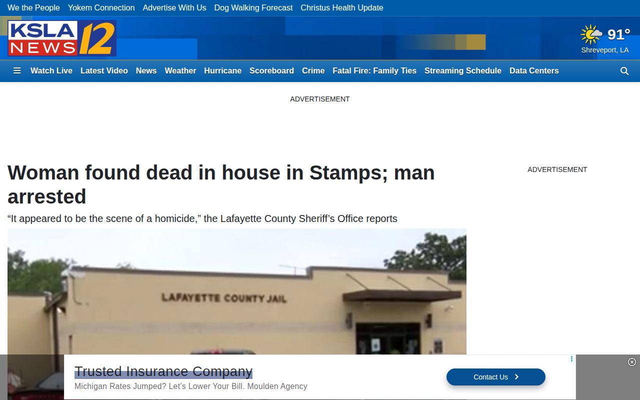 KSLA regional arrest report involving Stamps and Lafayette County